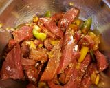 A picture of step 1 of Pepper steak / beef pepper steak.