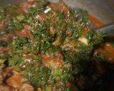 A picture of step 5 of Palak gosht.