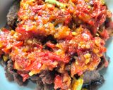 Gambar langkah 5 resipi Dendeng Balado Kering.