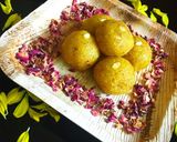 A picture of step 5 of Motichoor (with suji) laddu.