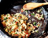 A picture of step 2 of Eggs with Green Onion Tops.