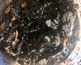 A picture of step 3 of No bake Chocolate biscuit cake.