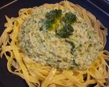 Tejszínes - brokkolis metélt recept fázis 4 fotója