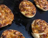 A picture of step 4 of Bbq chicken pizza rolls.