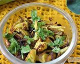 A picture of step 6 of Aloo gobhi (potato-cauliflower) sabzi.
