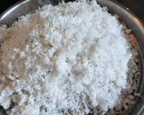 A picture of step 1 of Coconut ladoo.