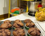 Foto langkah ke 5 dari resep Choco Banana Muffins Full Butter, Super Moist (Tanpa Minyak).