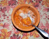 Foto del paso 7 de la receta: Kaki flambeado con wiski, coco rallado y salsa de maracuyá