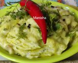 A picture of step 14 of Dahi Pithal (Maharashtratrian Style).