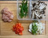 A picture of step 1 of Kimchi fried rice (chicken).