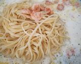 Foto langkah ke 9 dari resep Fettucine Carbonara Gapake Ribet dan Tanpa Cream.