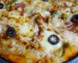 A picture of step 8 of Chicken fajita pizza 🍕🍕.