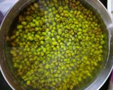 A picture of step 1 of Green Appam with Radish leaves & Green Gram.