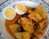 A picture of step 7 of Aloo Matar.