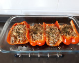 Foto del paso 8 de la receta: Pimientos rojos rellenos de carbonara