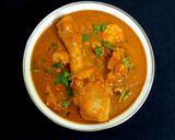A picture of step 8 of Chettinad chicken curry.