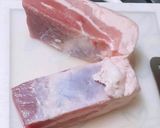 Hình bước làm 1 của món Thịt ba chỉ luộc kiểu hàn보삼