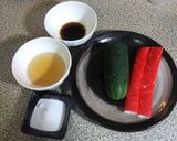 A picture of step 1 of Sunomono with Surimi and Cucumber ~Japanese-Style Vinaigrette Salad~.