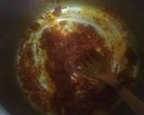 A picture of step 2 of Tumeric rice with sausages, egg curry and salad.