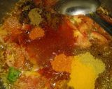 A picture of step 3 of Anda aloo matar salan/chapati.
