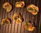 A picture of step 7 of Cheese Bruschetta with vegetables.