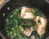 A picture of step 2 of Bass Fish and Spinach Soup.