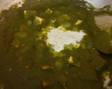 A picture of step 6 of Palak Paneer or Indiana cottage cheese in Spinach gravy.