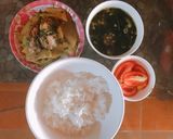 Hình bước làm 4 của món Cơm 1 người #1- Su Su xào hàu sữa + Canh Hến rau ngót
