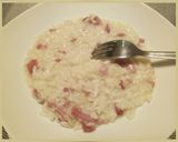 A picture of step 3 of Risotto speck e brie.