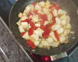 Foto del paso 1 de la receta: Revuelto de bacalao con gambas y espinacas
