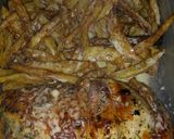 Foto del paso 6 de la receta: Pollo con papas y anco frito bañados en crema