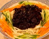 A picture of step 13 of Korean Jajangmyeon (Black Bean Noodles).
