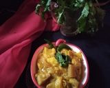 A picture of step 3 of Raw Jackfruit curry.