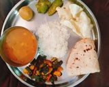 A picture of step 10 of Gujarati dal chawal.