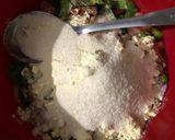 A picture of step 2 of Spinach pancakes.