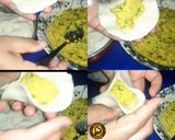 A picture of step 4 of Rice Fara or steamed Rice savoury gujiya.