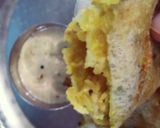 A picture of step 5 of Masala Dosa with Coconut Chutney.