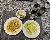 A picture of step 2 of Chicken breast with green salad.
