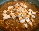 A picture of step 4 of Tofu in coconut/cashew sauce & fried green beans.