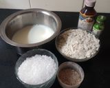 A picture of step 1 of Tri colour milk pauva.