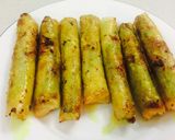 Hình bước làm 5 của món Chả giò đậu bắp