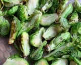 A picture of step 1 of Sweet and’ Spicy Crispy Brussel Sprouts.