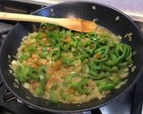 Une image de l'étape 9 de Saucisses fumées à la compotée d oignons et poivrons verts,citrons confits aux épices indiennes.
