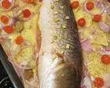 Foto del paso 6 de la receta: Corvina al horno con lecho de patatas y cebolla