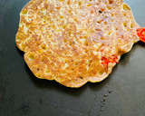 A picture of step 3 of Sattu Chilla with veggie.