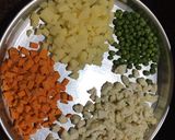 A picture of step 2 of Veg Hyderabadi Biryani with Boondi raita.