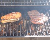 A picture of step 2 of Grilled Steak and Salmon with Herb Butter.