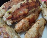 Foto del paso 3 de la receta: "Sándwich" de berenjena🍆, morradela, salchicha y queso🧀🥩🍗