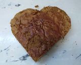 A picture of step 1 of Blood red heart shape cake.