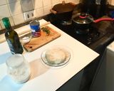 Foto do passo 1 de Pizza de muzzarella de búfala, jamon e rúcula orgânica